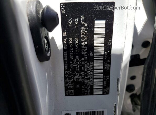 5TDDRKEC8PS167932 2023 TOYOTA SIENNA Белый Панорамный вид салона 360°