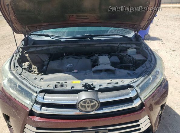 5TDDZRFH2HS481368 2017 TOYOTA HIGHLANDER Темно-бордовый Вид подкапотного пространства