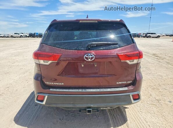 5TDDZRFH2HS481368 2017 TOYOTA HIGHLANDER Темно-бордовый Вид сзади