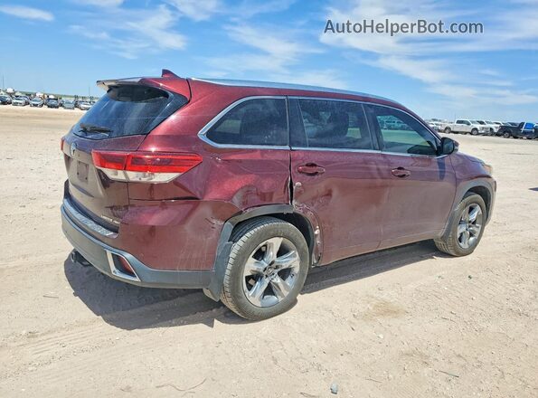 5TDDZRFH2HS481368 2017 TOYOTA HIGHLANDER Темно-бордовый Задняя правая четверть
