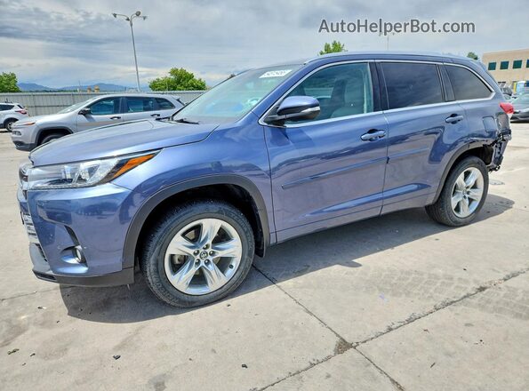 5TDDZRFH2JS870498 2018 TOYOTA HIGHLANDER Blue Առջևի ձախ երեք քառորդ տեսարան