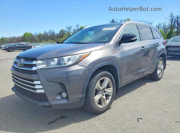 5TDDZRFH3JS495785 2018 TOYOTA HIGHLANDER Gray Առջևի ձախ երեք քառորդ տեսարան