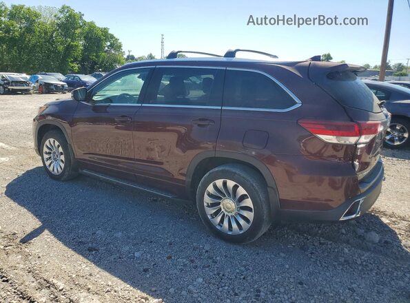 5TDDZRFH9JS894765 2018 TOYOTA HIGHLANDER Бордовый Задняя левая четверть