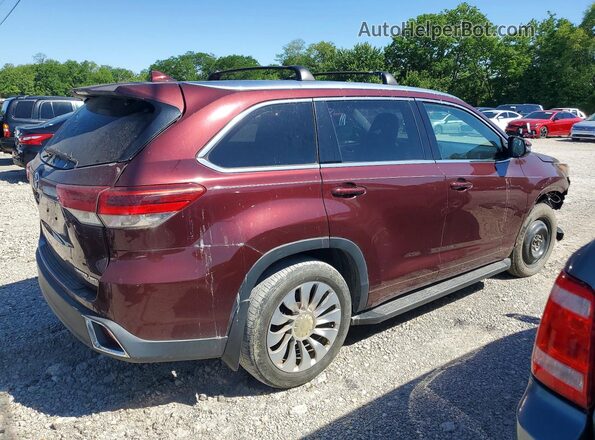 5TDDZRFH9JS894765 2018 TOYOTA HIGHLANDER Бордовый Задняя правая четверть