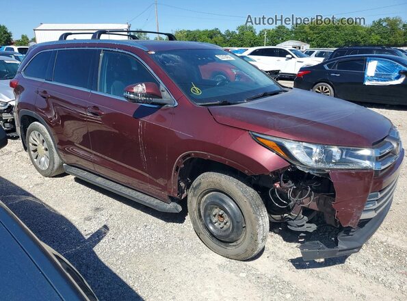 5TDDZRFH9JS894765 2018 TOYOTA HIGHLANDER Бордовый Передняя правая четверть