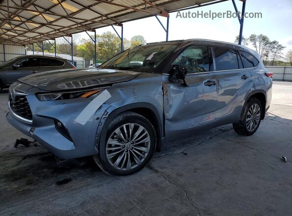 5TDFZRBH8LS033465 2020 TOYOTA HIGHLANDER Blue Vista tres cuartos delantera izquierda