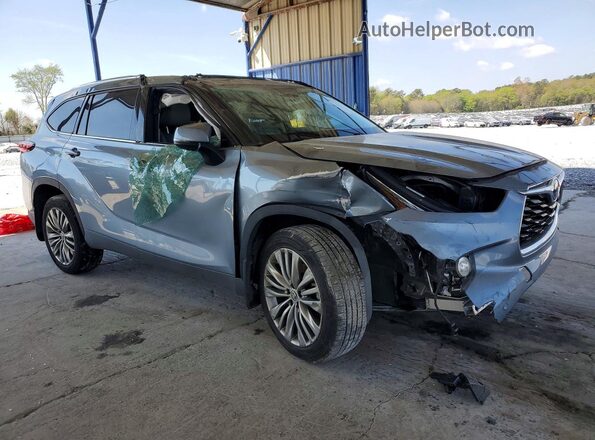 5TDFZRBH8LS033465 2020 TOYOTA HIGHLANDER Blue Delantero derecho