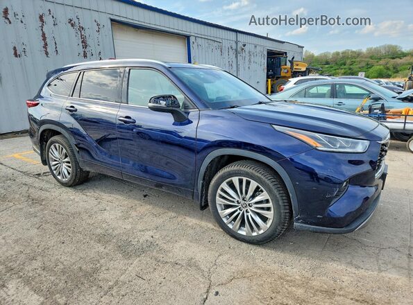 5TDFZRBH9NS229160 2022 TOYOTA HIGHLANDER Синий Передняя правая четверть