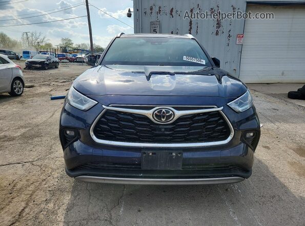 5TDFZRBH9NS229160 2022 TOYOTA HIGHLANDER Синий Вид спереди
