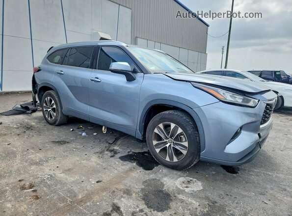 5TDGZRAHXLS005348 2020 TOYOTA HIGHLANDER Синий Передняя правая четверть