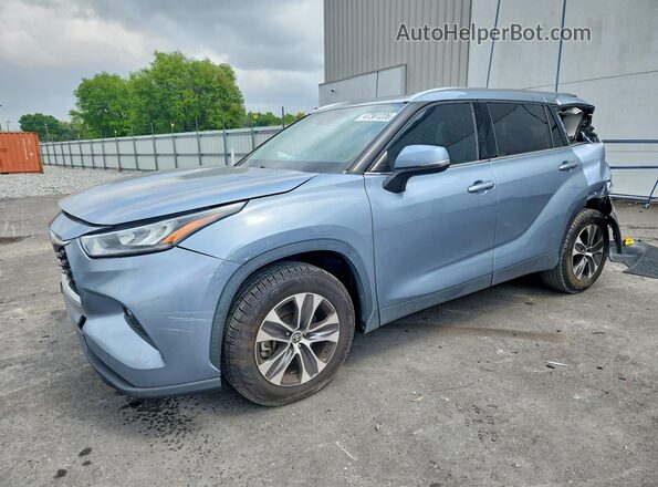 5TDGZRAHXLS005348 2020 TOYOTA HIGHLANDER Синий Передняя левая четверть