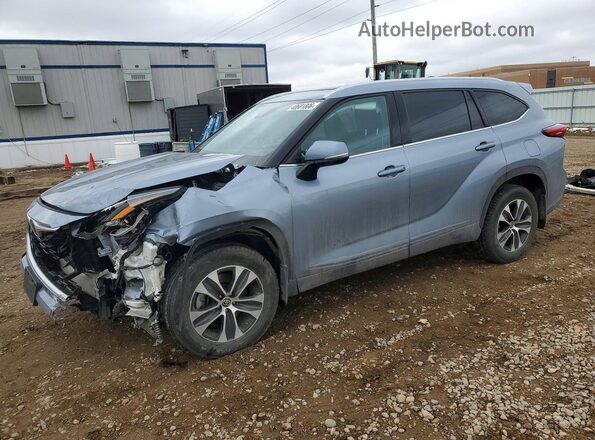 5TDGZRBH2MS115441 2021 TOYOTA HIGHLANDER Blue Առջևի ձախ երեք քառորդ տեսարան