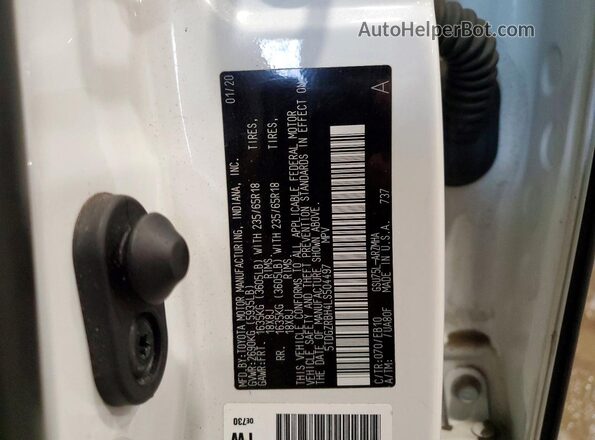5TDGZRBH4LS504497 2020 TOYOTA LE Белый Вид наклейки с VIN-кодом