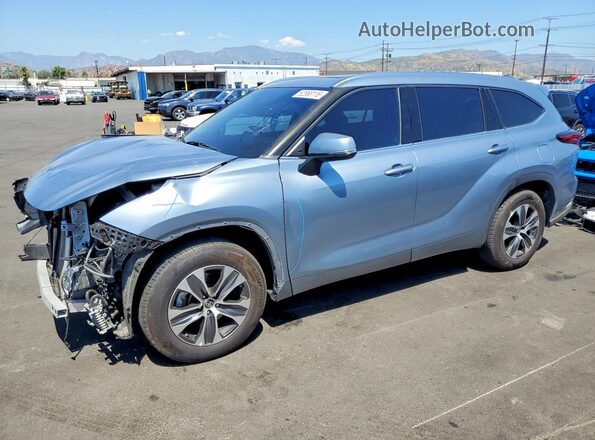 5TDHZRAH6MS068565 2021 TOYOTA HIGHLANDER Синий Передняя левая четверть