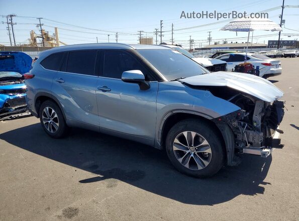 5TDHZRAH6MS068565 2021 TOYOTA HIGHLANDER Синий Передняя правая четверть