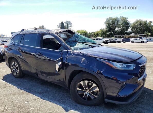 5TDHZRAHXLS021182 2020 TOYOTA HIGHLANDER Blue Передня права чверть