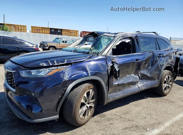 5TDHZRAHXLS021182 2020 TOYOTA HIGHLANDER Blue Передня ліва чверть