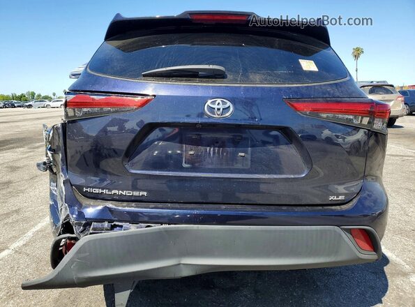 5TDHZRAHXLS021182 2020 TOYOTA HIGHLANDER Blue Вид ззаду