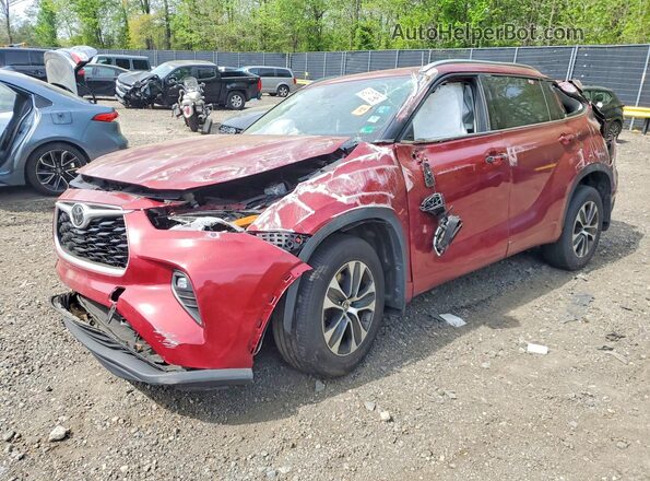5TDHZRBH2MS535396 2021 TOYOTA HIGHLANDER Красный Передняя левая четверть
