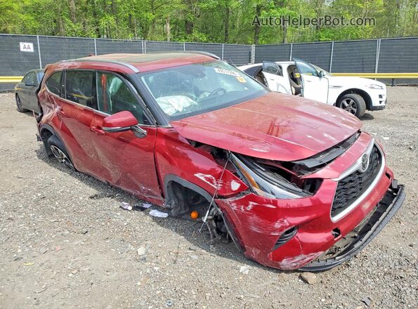 5TDHZRBH2MS535396 2021 TOYOTA HIGHLANDER Красный Передняя правая четверть