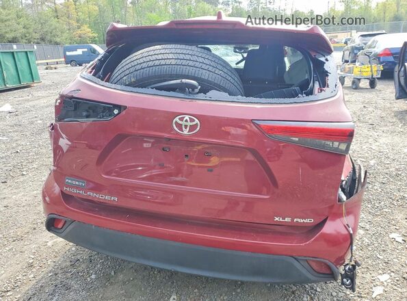 5TDHZRBH2MS535396 2021 TOYOTA HIGHLANDER Красный Вид сзади