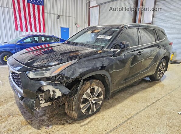 5TDHZRBHXMS113991 2021 TOYOTA HIGHLANDER Black წინა მარცხენა ხედი სამი მეოთხედიდან