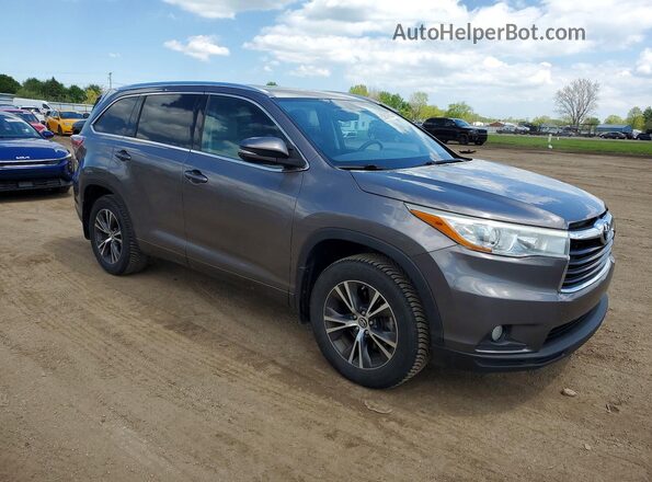 5TDJKRFH4GS305573 2016 TOYOTA HIGHLANDER Серый Передняя правая четверть