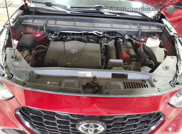 5TDJZRBH3MS080768 2021 TOYOTA HIGHLANDER Красный Вид подкапотного пространства