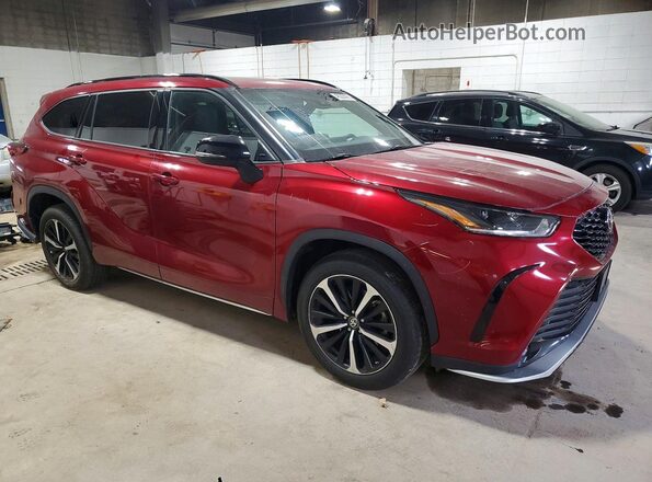 5TDJZRBH3MS080768 2021 TOYOTA HIGHLANDER Красный Передняя правая четверть