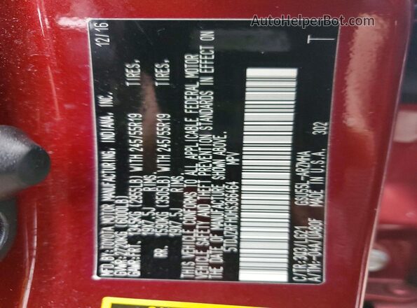 5TDJZRFH0HS366464 2017 TOYOTA HIGHLANDER Maroon Widok naklejki z numerem VIN