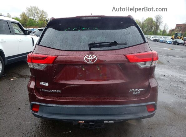 5TDJZRFH1JS851007 2018 TOYOTA HIGHLANDER Бордовый Вид сзади