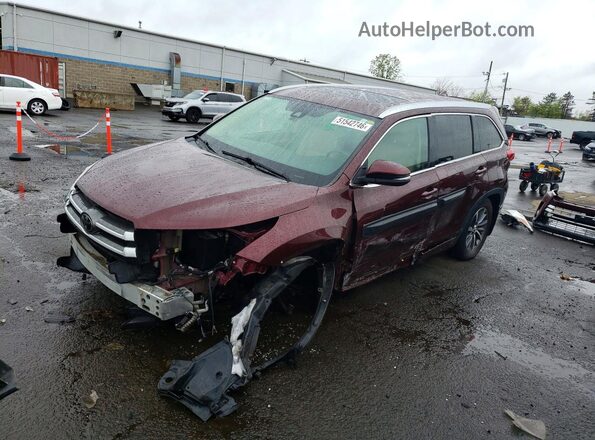 5TDJZRFH1JS851007 2018 TOYOTA HIGHLANDER Бордовый Передняя левая четверть
