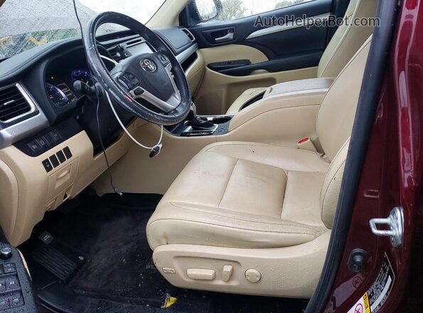 5TDJZRFH1JS851007 2018 TOYOTA HIGHLANDER Бордовый Вид салона спереди