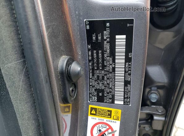 5TDJZRFH2HS470101 2017 TOYOTA HIGHLANDER Gray VIN sticker view