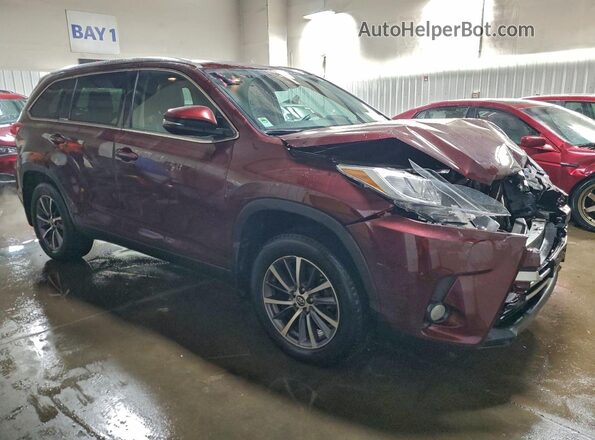 5TDJZRFH2KS703269 2019 TOYOTA HIGHLANDER Бордовый Передняя правая четверть