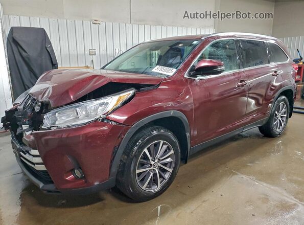 5TDJZRFH2KS703269 2019 TOYOTA HIGHLANDER Бордовый Передняя левая четверть