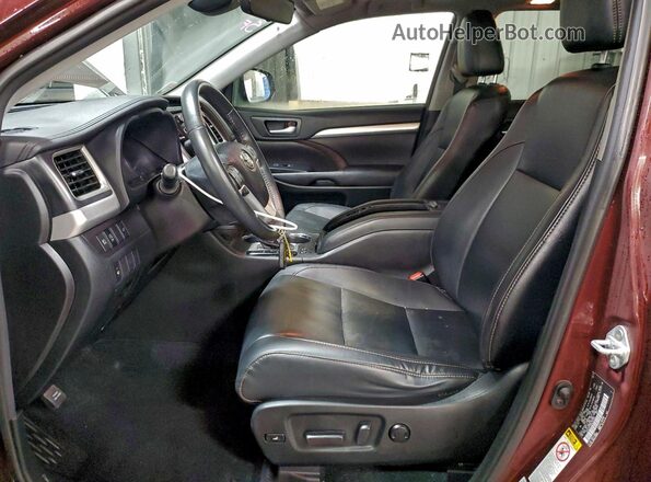 5TDJZRFH2KS703269 2019 TOYOTA HIGHLANDER Бордовый Вид салона спереди