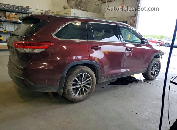 5TDJZRFH2KS935337 2019 TOYOTA HIGHLANDER Burgundy Tył prawy