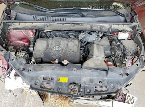 5TDJZRFH2KS935337 2019 TOYOTA HIGHLANDER Burgundy Widok wnętrza z tyłu