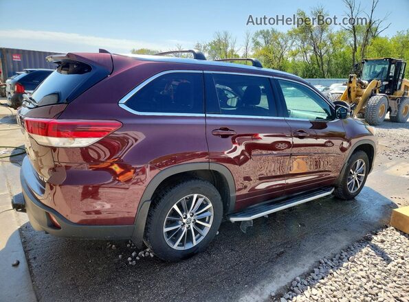 5TDJZRFH7JS818769 2018 TOYOTA HIGHLANDER Бордовый Задняя правая четверть