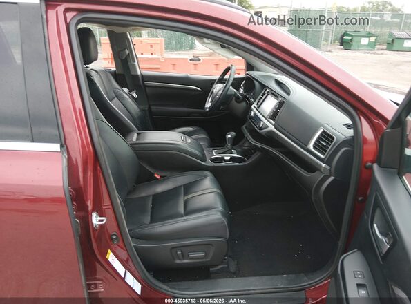 5TDJZRFH8HS361464 2017 TOYOTA HIGHLANDER Красный Вид салона спереди