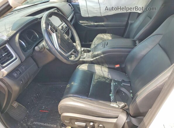 5TDJZRFH8KS915514 2019 TOYOTA HIGHLANDER Белый Вид салона спереди