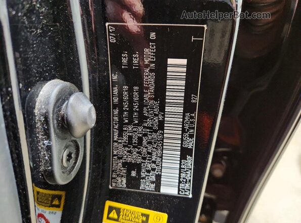 5TDJZRFH9HS451979 2017 TOYOTA HIGHLANDER Black Vista de la etiqueta del VIN