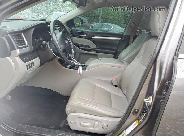 5TDJZRFH9JS540800 2018 TOYOTA HIGHLANDER Gray Вид салону спереду