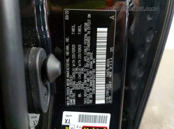 5TDKDRBH8PS027183 2023 TOYOTA HIGHLANDER Black Widok naklejki z numerem VIN