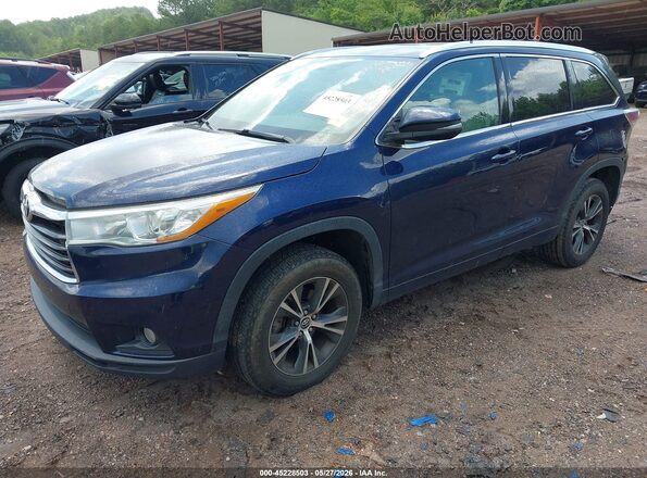5TDKKRFH4GS181874 2016 TOYOTA HIGHLANDER Синий Передняя левая четверть