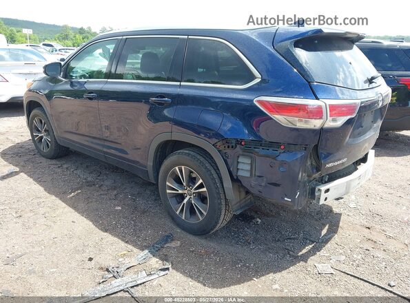 5TDKKRFH4GS181874 2016 TOYOTA HIGHLANDER Синий Задняя левая четверть