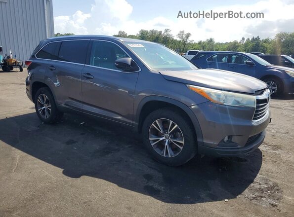 5TDKKRFHXGS126393 2016 TOYOTA HIGHLANDER Серый Передняя правая четверть