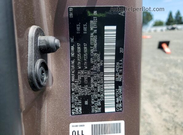 5TDKZ3DC0LS049169 2020 TOYOTA SIENNA Tan VIN sticker view