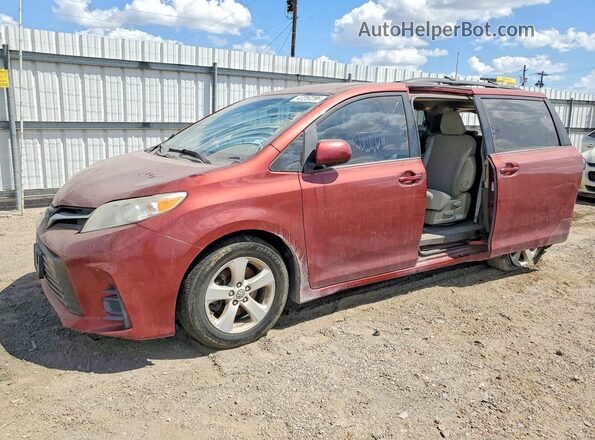 5TDKZ3DC2JS901700 2018 TOYOTA SIENNA Maroon წინა მარცხენა ხედი სამი მეოთხედიდან